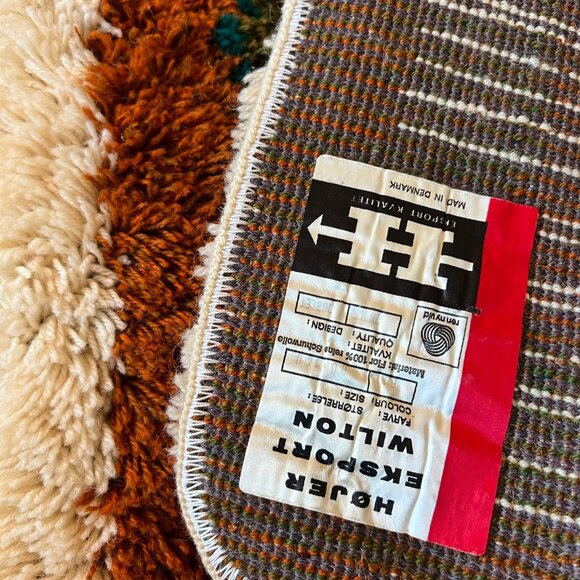 1960's HOJER EKSPORT WILTON Danish Modern Wool Rya Rug Tapestry Mid Century - Picture 13 of 13